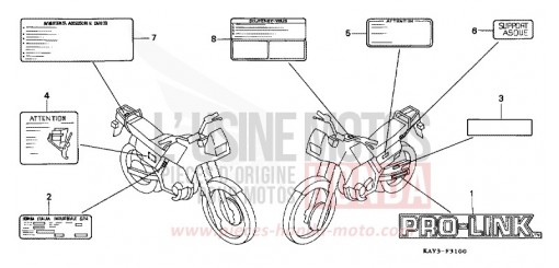 CAUTION LABEL NX125K de 1989